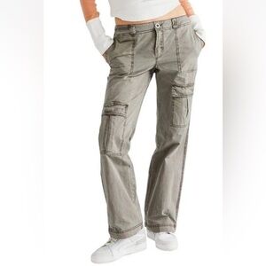 FREE PEOPLE Sz 6 THE THING IS LOW-RISE UTILITY PANTS Y2K Cargo Straight Leg
